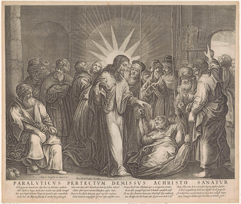 Christ Forgives the Sins of the Paralyzed Man, Salomon Savery (attributed to), 1679 - 1702 Canvas Print