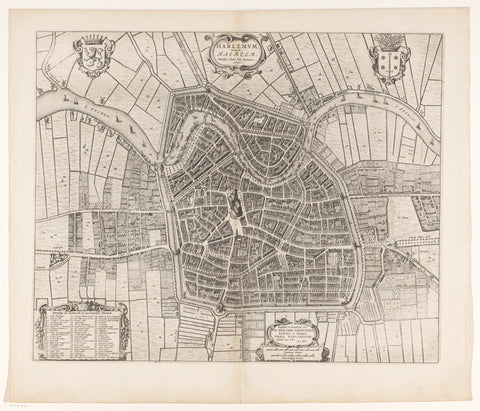 Map of Haarlem, anonymous, 1652 Canvas Print