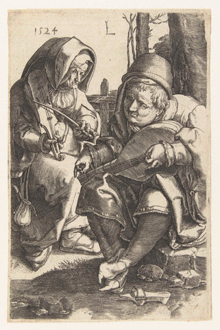 Musicerend paar, Jan Harmensz. Muller (manner of), 1581 - 1628 Canvas Print