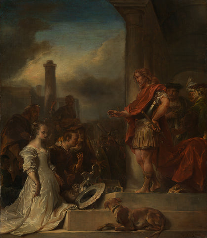 The continence of Scipio, Jan van Noordt (1623-1676), 1672 Canvas Print