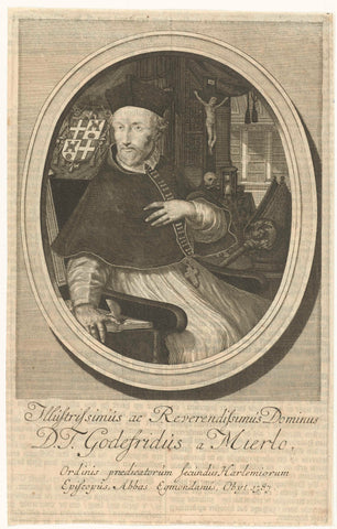 Portrait of Godfrey of Mierlo, bishop of Haarlem, François van Bleyswijck, 1726 Canvas Print