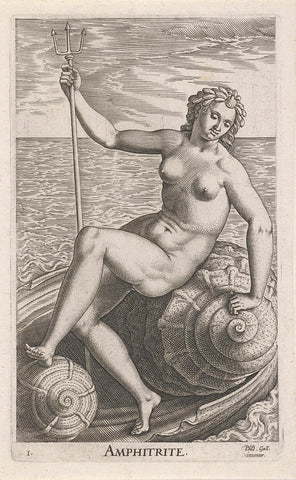 Zeegodine Amphitrite, Philips Galle, 1587 Canvas Print