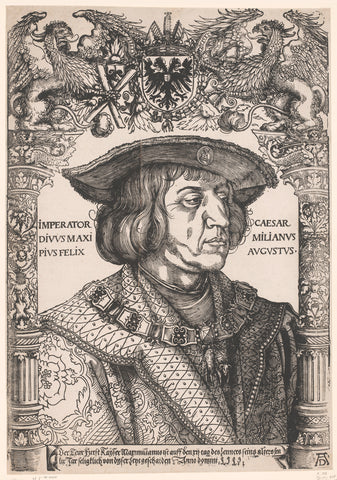 Portrait of Maximilian I of Habsburg, Emperor of the Holy Roman Empire, anonymous, Hans Weiditz, 1519 Canvas Print