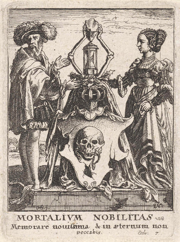 The Coat of Arms of Death, Wenceslaus Hollar, c. 1680 Canvas Print