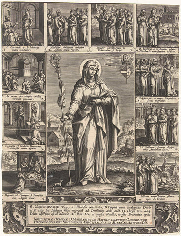 Saint Geertrui, Adriaen Collaert, 1604- 1618 Canvas Print