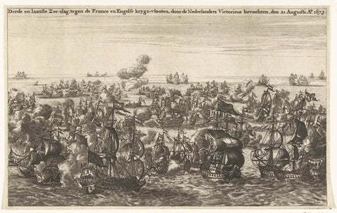 Battle of Kijkduin, 21 August 1673, anonymous, 1674 - 1676 Canvas Print