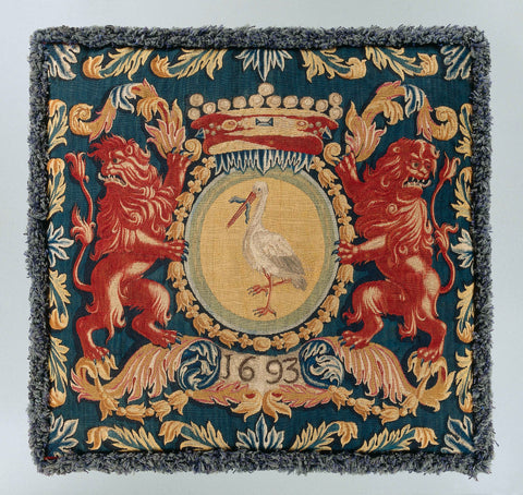 Cushion cover with the municipal coat of arms of The Hague, Jacobus van der Gucht, 1693 Canvas Print