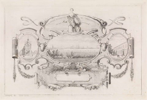 Memory of the agricultural meeting and exhibition in Gouda, 1860, Gijsbertus Johannes Verspuy, 1860 Canvas Print