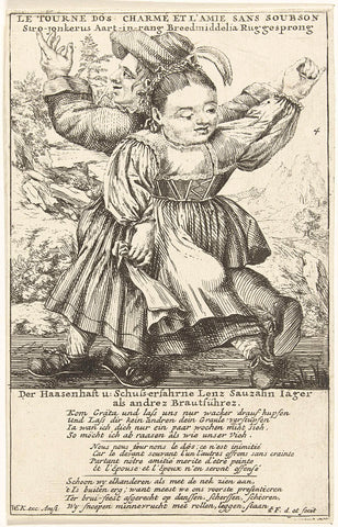 Dancing couple, c. 1720, Jacob Folkema, 1718 - 1720 Canvas Print