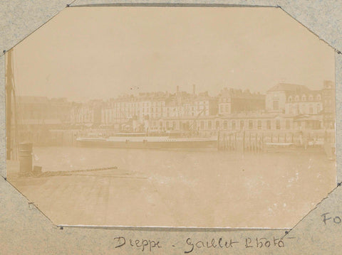 View of a quay in Dieppe with houses and ships, Gaillet, c. 1890 - c. 1900 Canvas Print