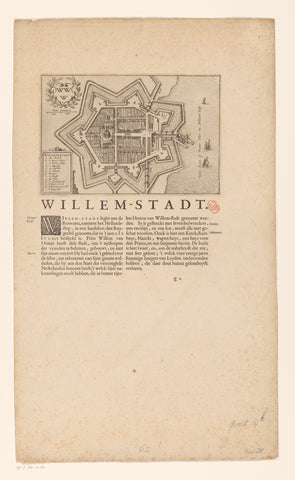 Map of Willemstad (North Brabant), anonymous, 1652 Canvas Print