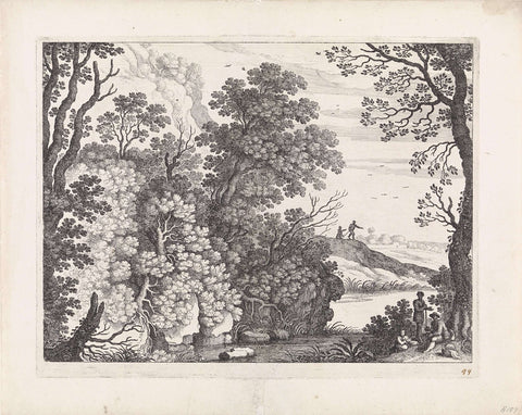 Forest landscape, Willem van Nieulandt (II), 1594 - 1635 Canvas Print