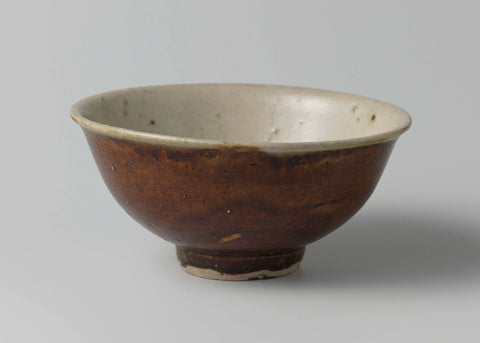 Bell-shaped bowl with a brown and green glaze, anonymous, c. 1500 - c. 1599 Canvas Print