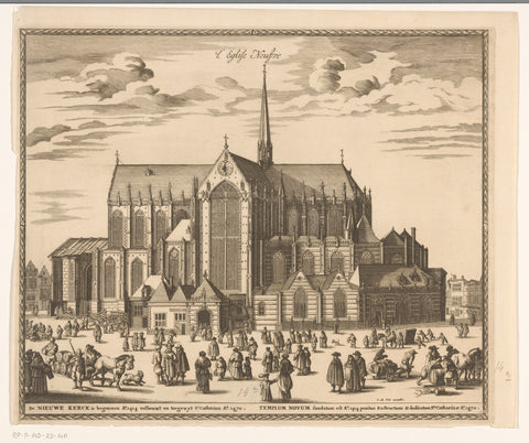 View of the Nieuwe Kerk in Amsterdam, anonymous, 1662 - 1728 Canvas Print