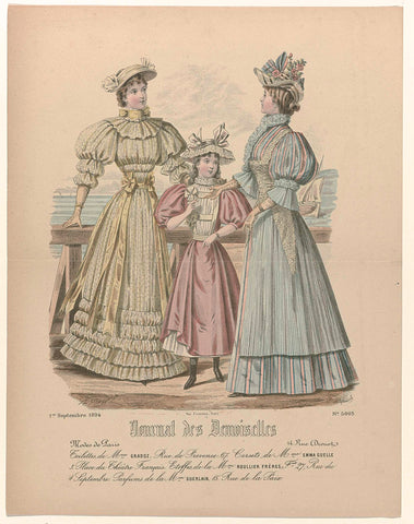 Journal des Demoiselles, September 1, 1894, No. 5005 : Toilets of Mrs. Gradoz (...), P. Deferneville, 1894 Canvas Print