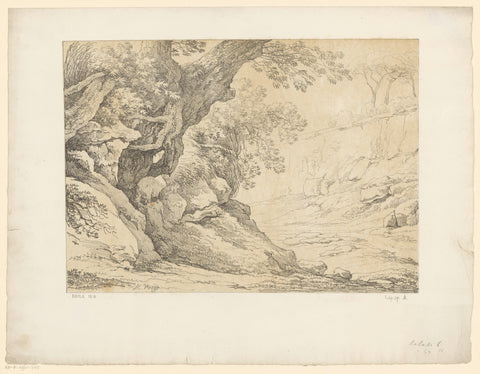 Overgrown rocks, Hendrik Voogd, 1820 Canvas Print