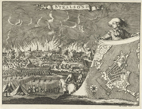 Siege of Stralsund, 1678, Jan Luyken, 1680 Canvas Print