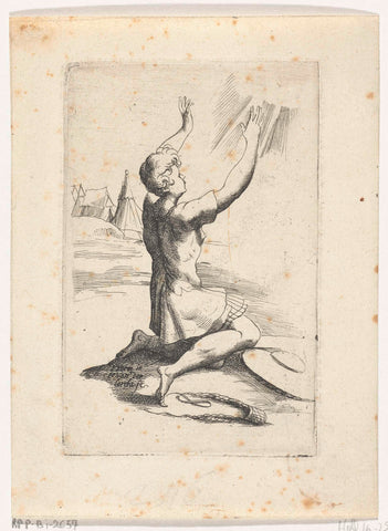 Kneeling David, Hendrik van der Borcht (II), 1638 Canvas Print