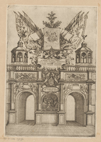 Triumphal arch dedicated to the Faith, Sébastien Leclerc (I), in or before 1664 Canvas Print