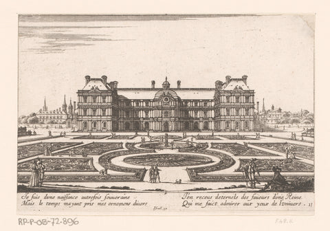 View of the Palais du Luxembourg, Israel Silvestre, 1655 Canvas Print