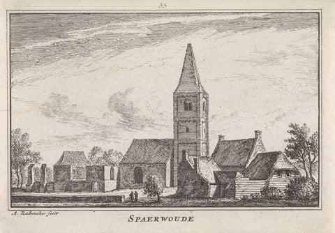 View of the church in Spaarnwoude, Abraham Rademaker, 1727 - 1733 Canvas Print