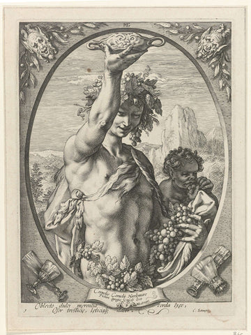 Bacchus, Hendrick Goltzius, 1575 - before 1607 Canvas Print