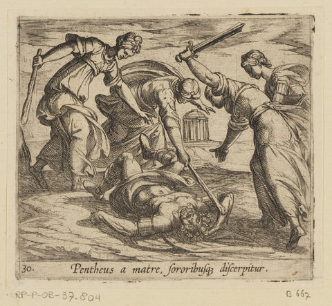 Death of Pentheus, Antonio Tempesta, 1606 Canvas Print