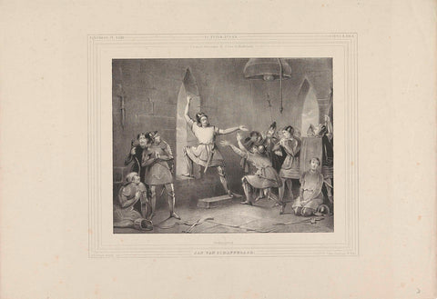 The heroic death of Jan van Schaffelaar, Isaac Cornelis Elink Sterk, 1818 - 1871 Canvas Print