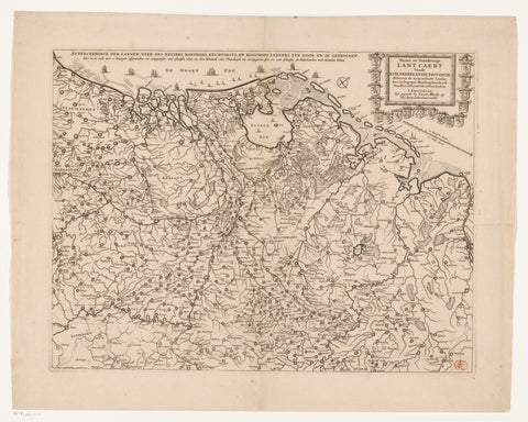 Map of the Netherlands with the war situation from 1672-73, anonymous, 1691 - 1706 Canvas Print