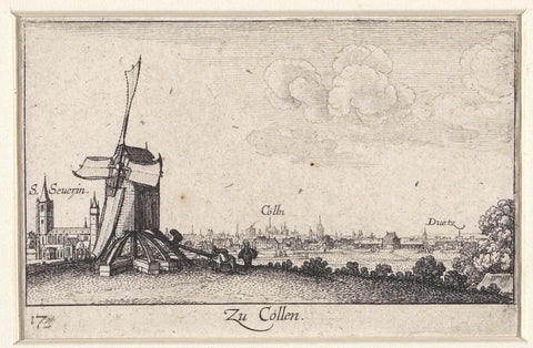 View of Cologne with mill in foreground, Wenceslaus Hollar, 1635 Canvas Print