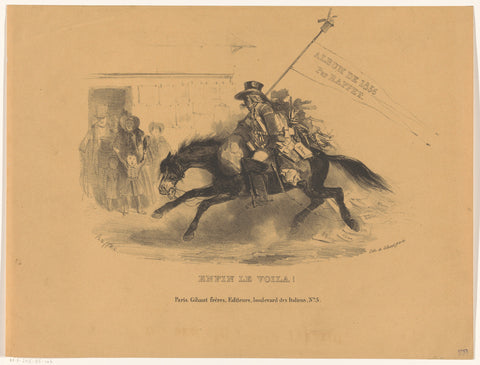 Postiljon te paard, Denis Auguste Marie Raffet, 1836 Canvas Print