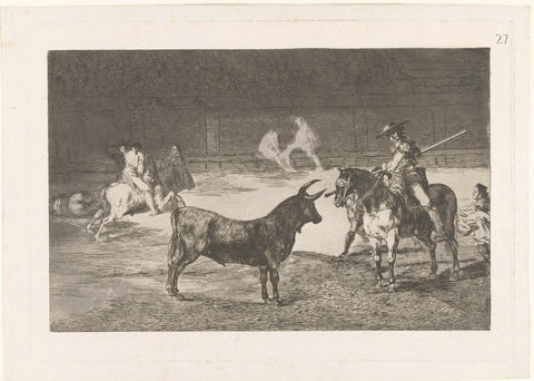 Fernando del Toro challenges a bull, Francisco de Goya, 1811 - 1816 Canvas Print