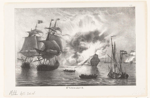Vierdaagse Zeeslag, 1666, Hendrik Vettewinkel, 1853 - 1861 Canvas Print
