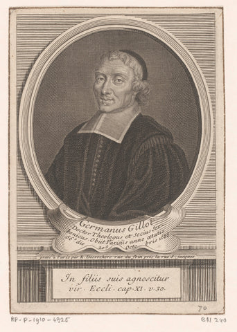 Portrait of Germanus Gillot, Etienne Desrochers, c. 1726 Canvas Print