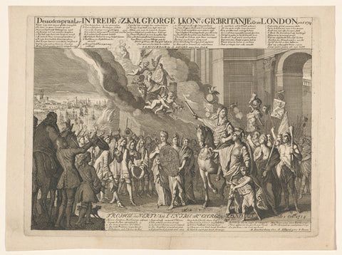 Entry of King George I into London, 1714, anonymous, 1714 Canvas Print