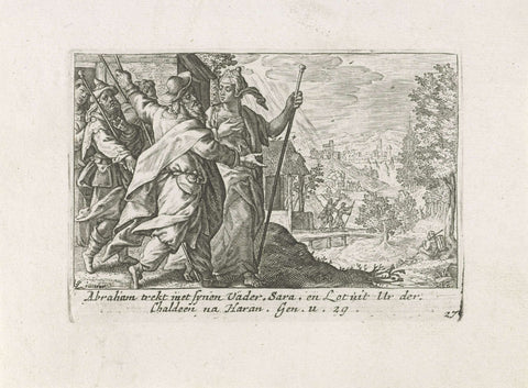 Sara en Abraham op weg naar Kanaän, Crispijn van de Passe (II), 1700 - 1750 Canvas Print