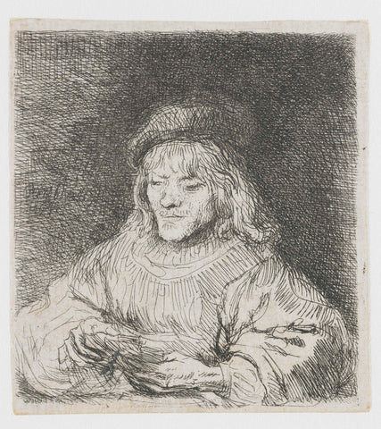 The card player, Rembrandt van Rijn, 1641 Canvas Print