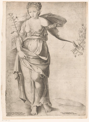 Flora of Proserpina, Enea Vico (attributed to), 1602 Canvas Print