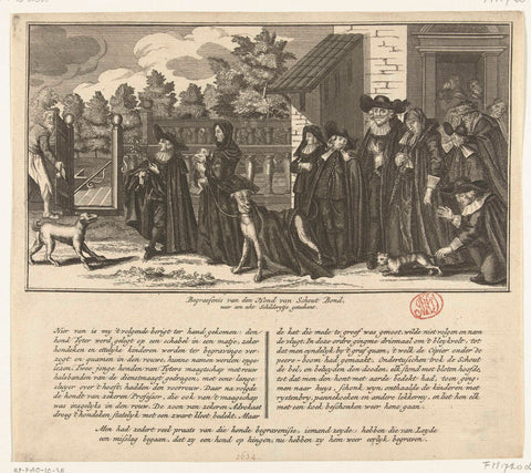 Funeral of the dog of schout Bondt, 1634, anonymous, 1705 - 1707 Canvas Print