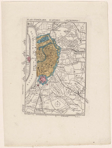 Map of Antwerp and the Citadel, 1830, Jeanne Maillart, 1830 - 1831 Canvas Print