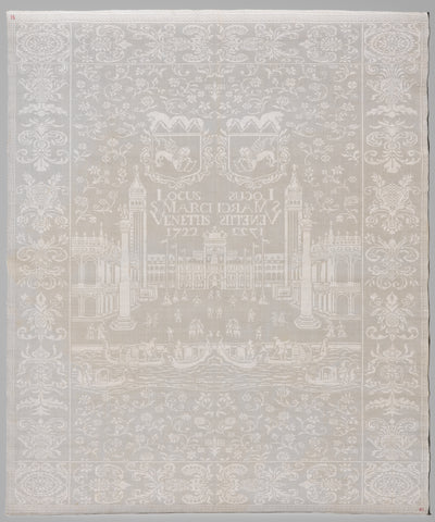 Napkin of linen damask, anonymous, 1722 Canvas Print