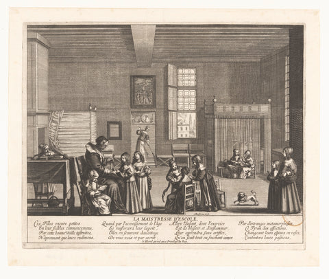 Teacher in a Classroom, Abraham Bosse, 1638 Canvas Print