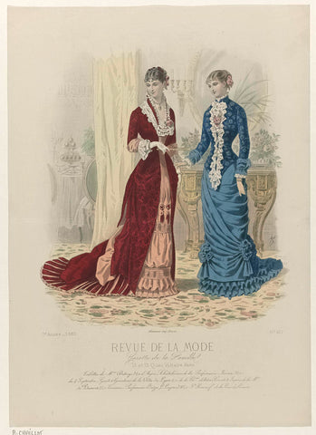 Revue de la Mode, Gazette de la Famille, dimanche 12 décembre 1880, 9e année, No. 467: Toilettes de Mme Duboys (...), A. Chaillot, 1880 Canvas Print