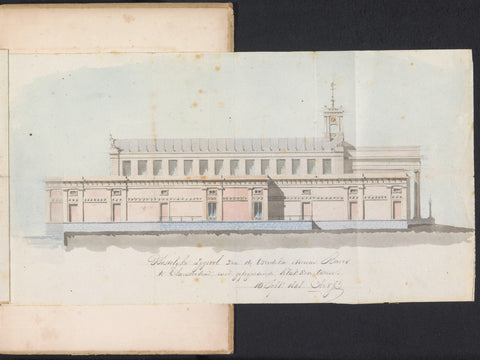 Design for a bell tower at the new zocher fair in Amsterdam (side view), 1848, Monogrammist ANGJ, 1848 Canvas Print