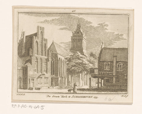 View of the Grote Kerk (Bartholomew's Church) in Schoonhoven, 1733, Hendrik Spilman, 1757 - 1792 Canvas Print