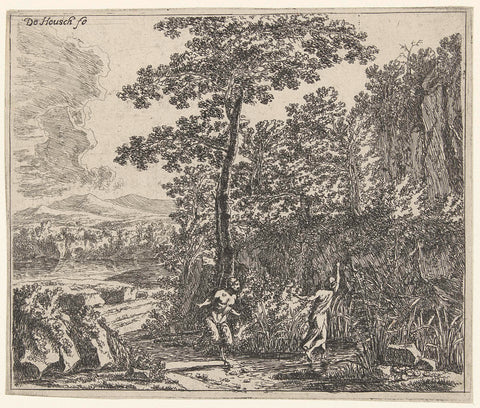 Landscape with Pan and Syrinx, Willem de Heusch, c. 1635 - 1692 Canvas Print