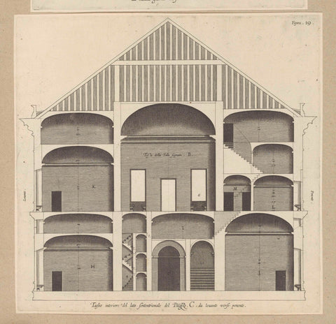 Cross-section of the Villa Spinola di San Pietro in Genoa, Nicolaes Ryckmans, 1622 Canvas Print