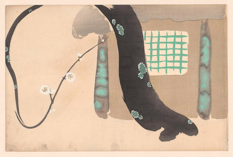 Plum tree at eaves, Kamisaka Sekka, 1909 Canvas Print