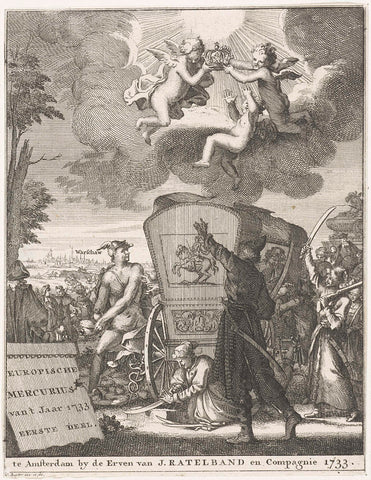 Title page for the Europische Mercurius of 1733, Jan Ruyter, 1733 Canvas Print