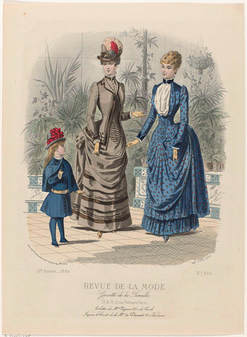 Revue de la Mode, Gazette de la Famille, Sunday, September 21, 1884, 13th Year, No. 664: Toilets of M.me Vignon (...), A. Chaillot, 1884 Canvas Print